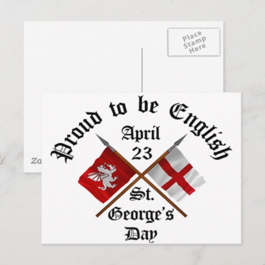 De trots-aan--Engelse Dag van Heilige Georges Briefkaart (Voorkant / Achterkant)