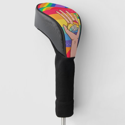 De trots met het regenboogthema golfheadcover (Schuin)