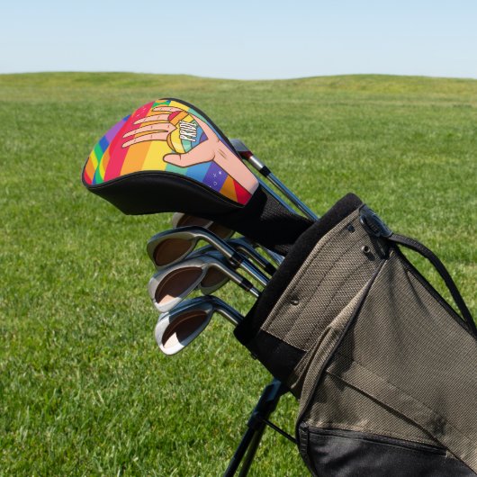 De trots met het regenboogthema golfheadcover (Insitu)