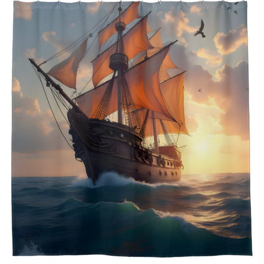 De trots van de kapitein douchegordijn (Voorkant)