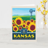 De Trots van de staat | Kansas Kaart (Gele Bloem)