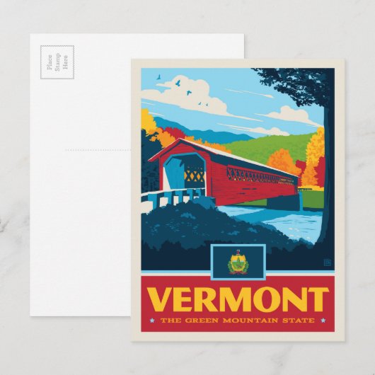 De Trots van de staat | Vermont Briefkaart (Voorkant / Achterkant)