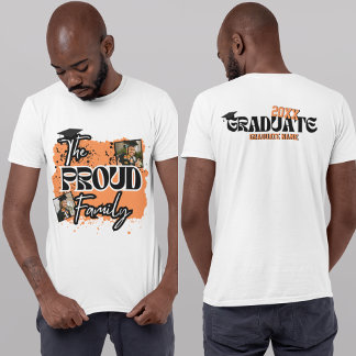 De trotse familie gepersonaliseerde Afstuderen mat T-shirt