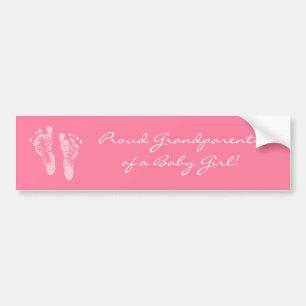 De trotse Grootouders van een Meisje van het Baby Bumpersticker