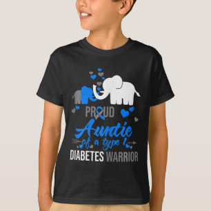 De trotse tante van een type 1 diabetes krijger ca t-shirt