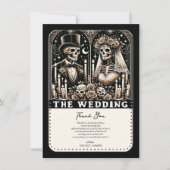 DE TROUW Tarot Skeletten Bruid & Bruidegom Kaart (Voorkant)