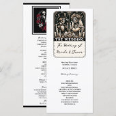 DE TROUW Tarot Skeletten Bruid & Bruidegom Uitnodi Programmakaart (Voorkant / Achterkant)