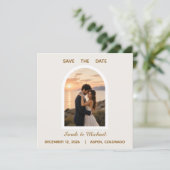 De Trouw van 'Moderne Boog Foto Save the Date' Date (Staand voorkant)