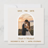De Trouw van 'Moderne Boog Foto Save the Date' Date (Voorkant)