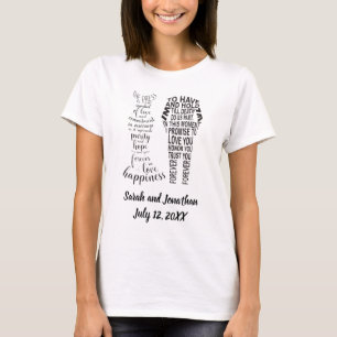 De trouwbelofte T-shirt van de bruid en bruidegom