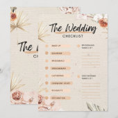De trouwchecklist kaart (Voorkant / Achterkant)