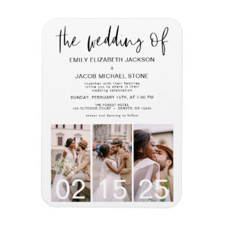 De Trouwdag van Minimalistische Moderne Soberheid Magneet