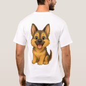 De trouwe bewaker: Vintage Duitse Herder T-shirt (Achterkant)