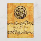 de trouwe compass nautical bruiloft met uitzonderi aankondigingskaart (Voorkant)