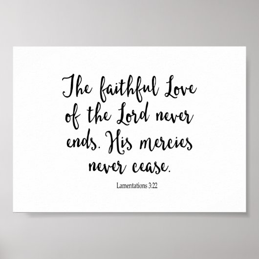 De trouwe liefde van de Heer eindigt nooit Poster (Voorkant)