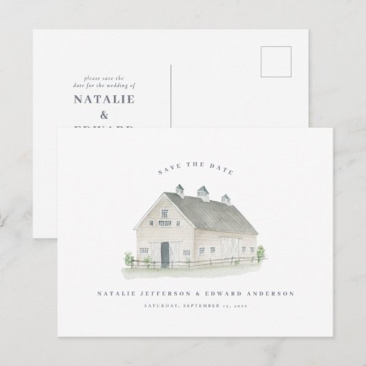 de trouwe waterverf ruilt de bruiloft met uitzonde briefkaart (Voorkant / Achterkant)