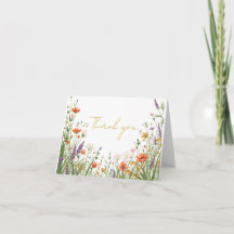 De Trouwkaart met Wilde Bloemenweide Dankjewel