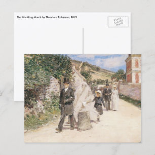 De Trouwmars door Robinson, Vintage Jonggehuwden Briefkaart