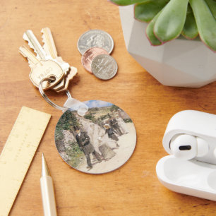 De Trouwmars door Robinson, Vintage Jonggehuwden Sleutelhanger