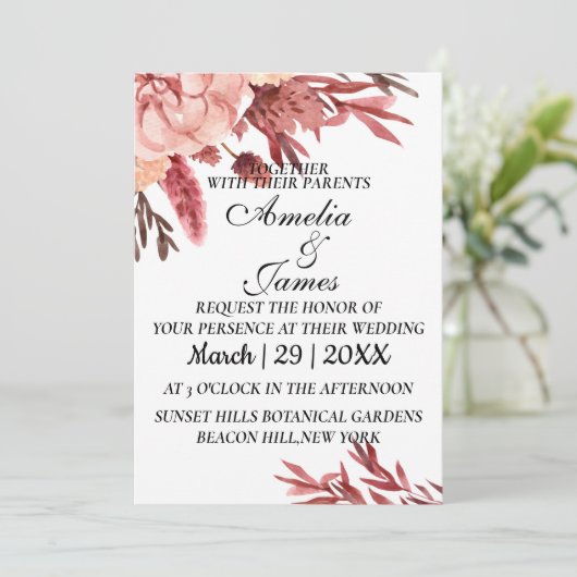 De trouwuitnodiging is eenvoudig en mooi. kaart (Staand voorkant)