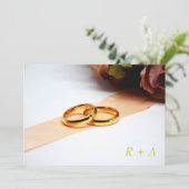 De trouwuitnodiging - Ring en Roos Kaart (Staand voorkant)