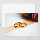 De trouwuitnodiging - Ring en Roos Kaart (Voorkant / Achterkant)