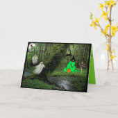 De truc & behandelt Dinosaurus op de Grappige Kaart (Gele Bloem)