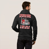 De truckchauffeur is beter overgebleven  hoodie (Achterkant volledig)