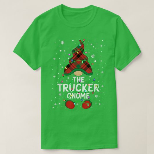 De Trucker Gnome Family Matching Group Xmas licht T-shirt (Design voorkant)
