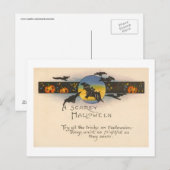De trucs van Halloween Vintage Briefkaart (Voorkant / Achterkant)