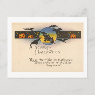 De trucs van Halloween Vintage Briefkaart