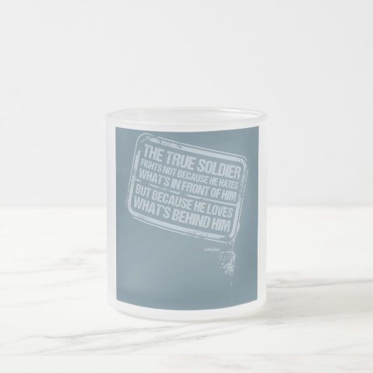 De True Soldier-Mok Matglas Koffiemok (Center)