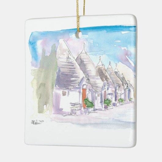 De Trulli-gebouwen van Alberobello Bari, Italië Keramisch Ornament (Links)