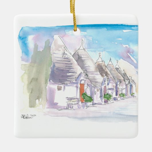 De Trulli-gebouwen van Alberobello Bari, Italië Keramisch Ornament (Voorkant)
