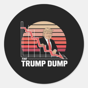 De Trump Dump Funny Anti Trump Stock Market Crash Ronde Sticker