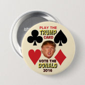 De Trump-kaart afspelen Ronde Button 7,6 Cm (Voorkant /achterkant)