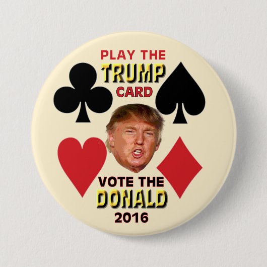 De Trump-kaart afspelen Ronde Button 7,6 Cm (Voorkant)