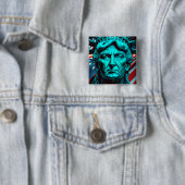 De Trump van Vrijheid: Symbool van Amerikaanse Gro Vierkante Button 5,1 Cm (In situ)