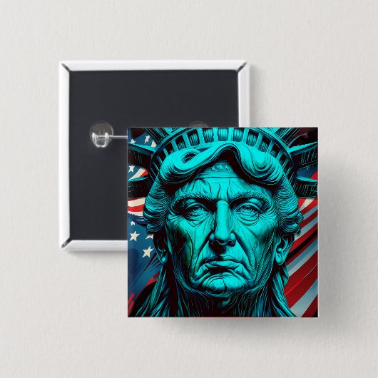De Trump van Vrijheid: Symbool van Amerikaanse Gro Vierkante Button 5,1 Cm (Voorkant /achterkant)