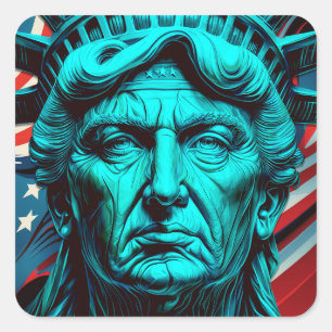 De Trump van Vrijheid: Symbool van Amerikaanse Gro Vierkante Sticker