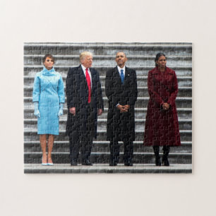 De Trumps & Obamas bij de opening Legpuzzel