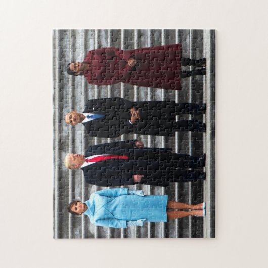 De Trumps & Obamas bij de opening Legpuzzel (Verticaal)