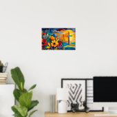 De tuin achter het kruis poster (Thuiskantoor)