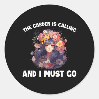 De tuin belt en ik moet gaan ronde sticker