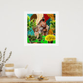 De tuin binnen: Afrocentrisch silhouet Poster (Keuken)