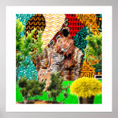 De tuin binnen: Afrocentrisch silhouet Poster (Voorkant)