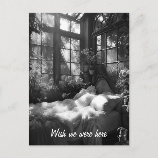 De tuin boudoir B&W foto Briefkaart (Voorkant)