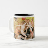 De tuin der aardse gewichten: Allegory van Tweekleurige Koffiemok (Voorkant links)