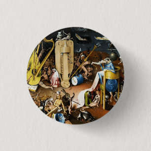 De Tuin der Hemelse Genoten door Jheronimus Bosch Ronde Button 3,2 Cm