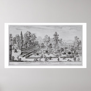 De tuin en het paviljoen van paus Pius IV ( Poster